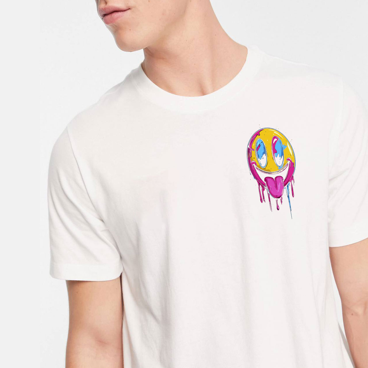 تیشرت طرح اموجی خندان رنگی