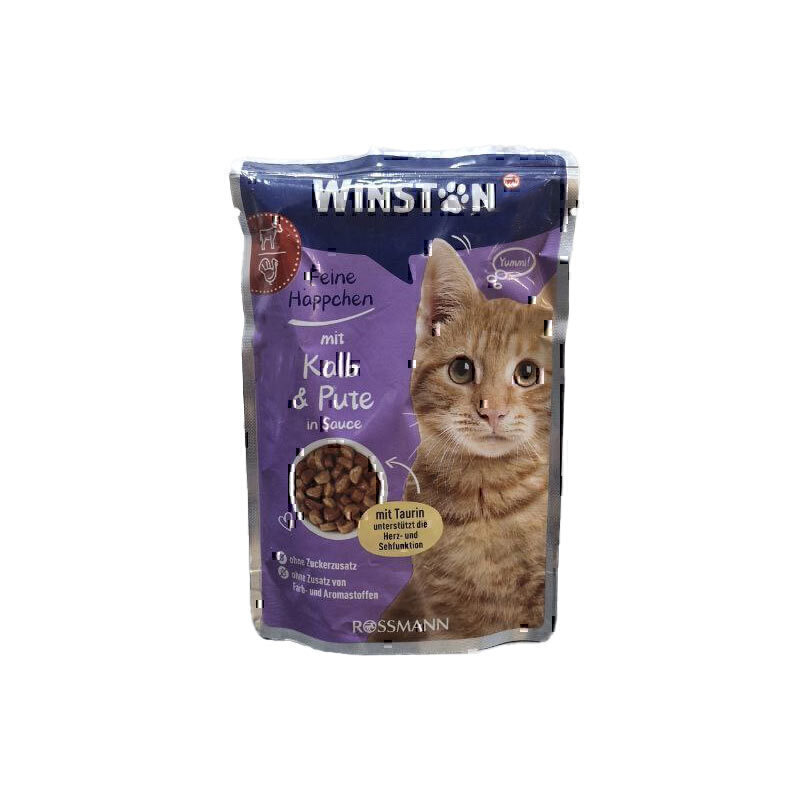 پوچ گربه وینستون با طعم گوشت گوساله و بوقلمون Winston Veal & Turkey وزن 100 گرم