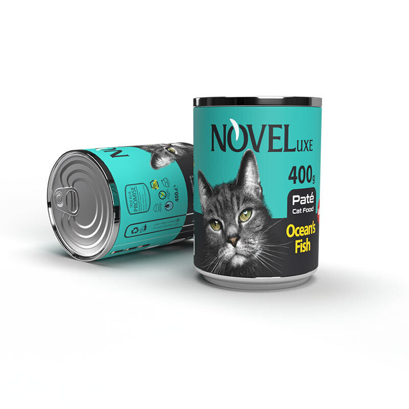 کنسرو غذای گربه نوول با طعم ماهی Novel Pate With Oceans Fish وزن 400 گرم