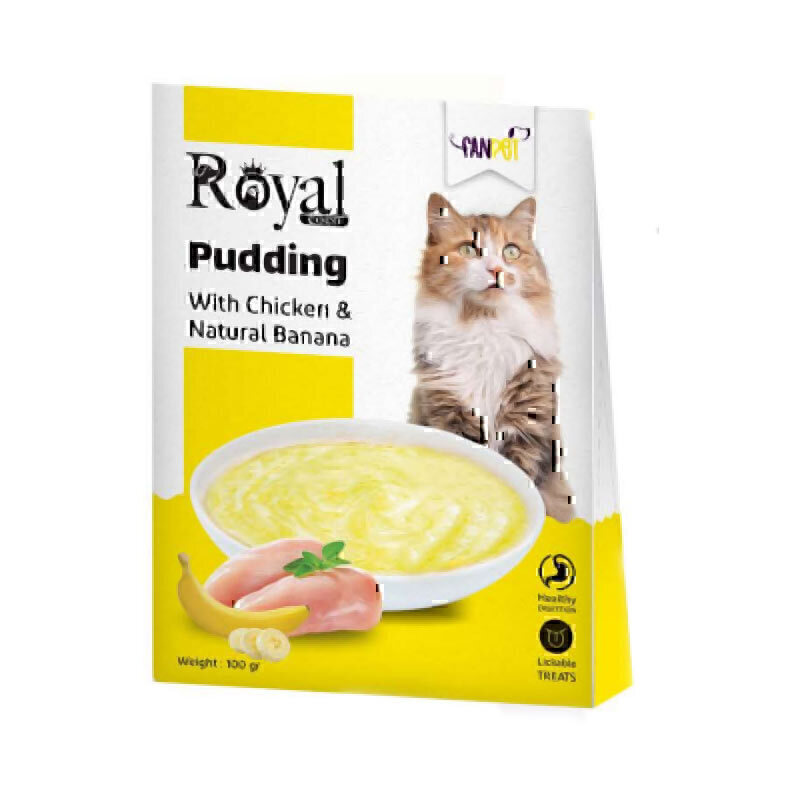 پودر پودینگ گربه رویال کوکو با طعم مرغ و موز وزن 100 گرم
