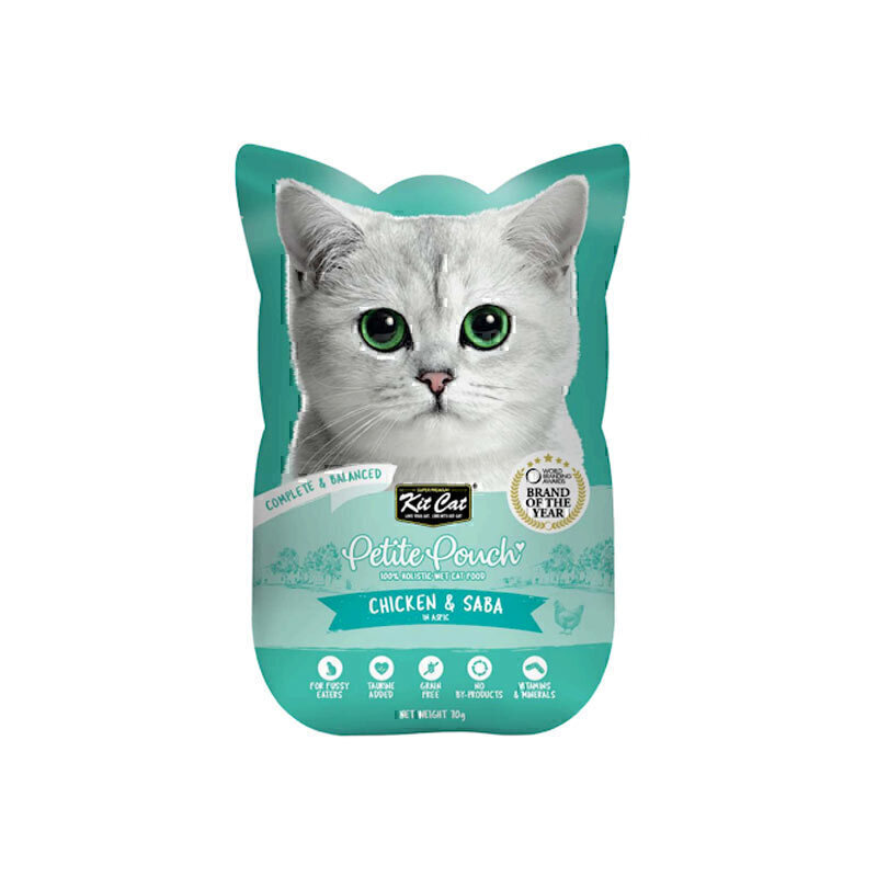 پوچ گربه کیت کت با طعم مرغ و ماهی صبا Kit Cat Cat Pouch With Chicken & Saba وزن 70 گرم
