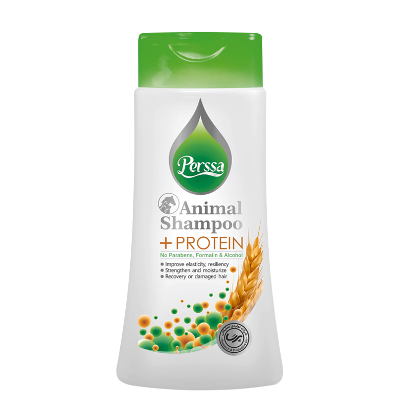 شامپو حیوانات پرسا مدل +Protein حجم 250 میلی لیتر