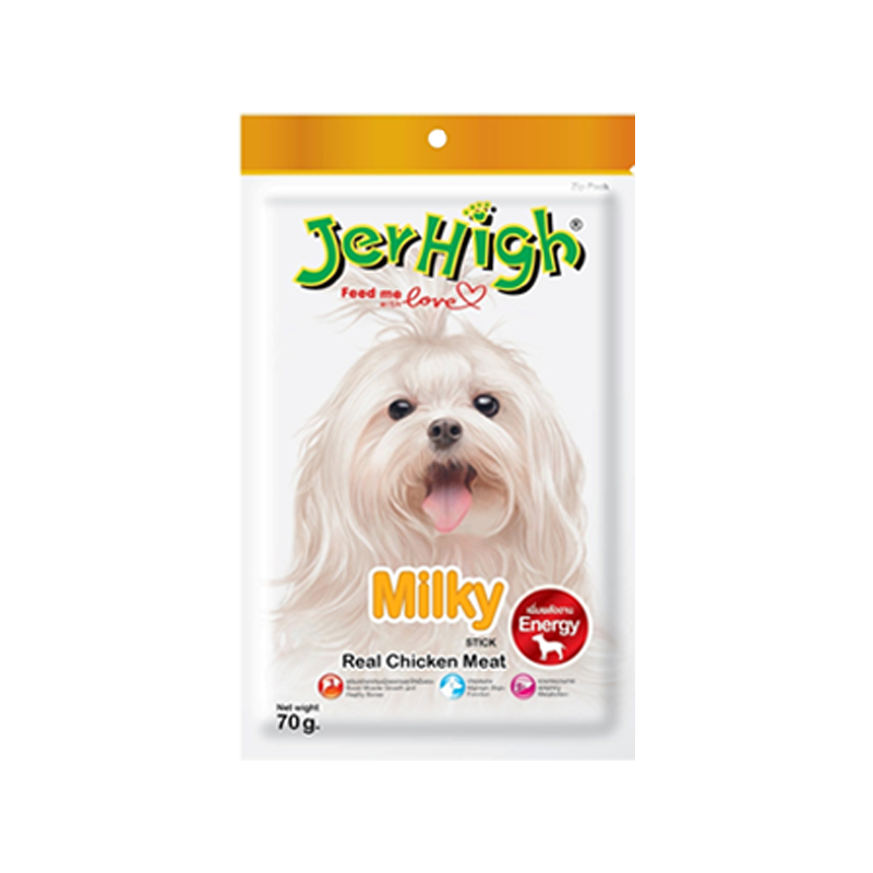 تشویقی سگ با طعم شیری جرهای Jerhigh Milky وزن 70 گرم 