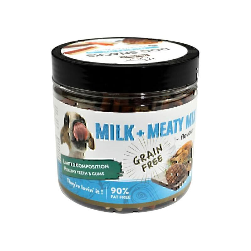 تشویقی سگ بدون دانه هابون با طعم شیر و مخلوطی از گوشت ها Howbone Dog Snacks With Milk And Meaty Mix Flavour وزن 200 گرم