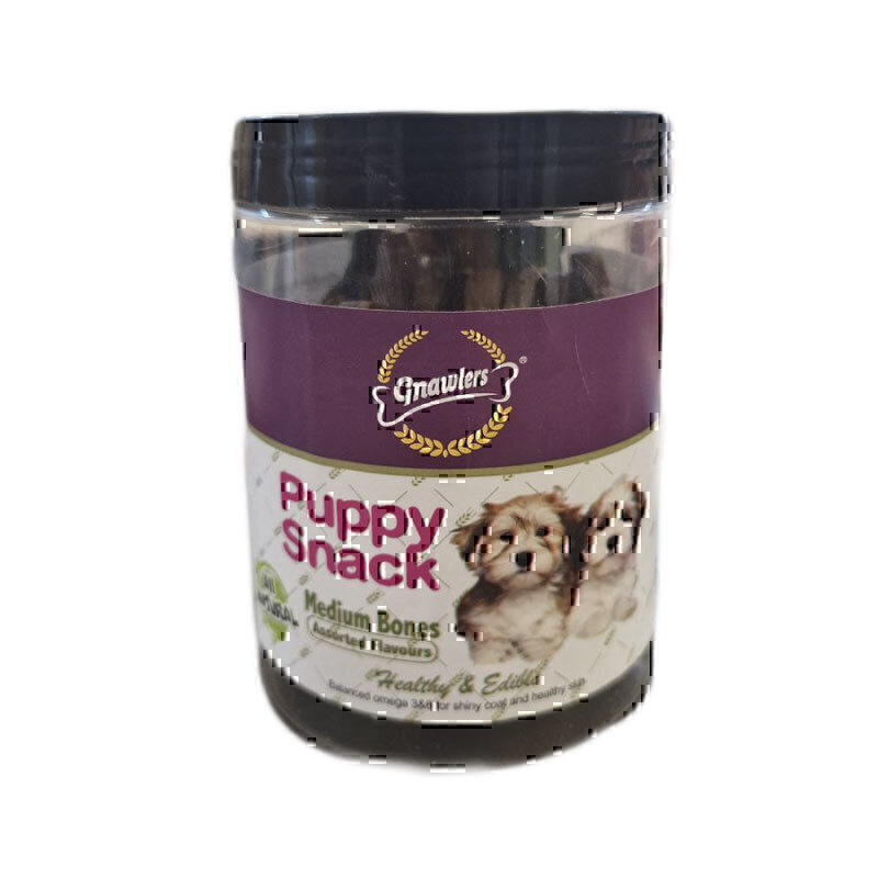 تشویقی سگ استخوان های متوسط گناولرز مخصوص پاپی Genawlers Puppy Snack Medium Bones وزن 250 گرم