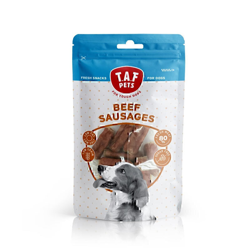 تشویقی سوسیسی سگ تاف پتز با طعم گوشت گاو T.A.F. Pets Beef Sausages وزن 75 گرم