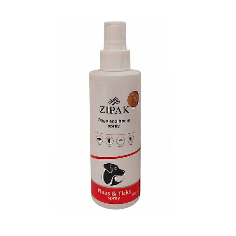 اسپری ضد انگل سگ زیپاک Zipak Fleas And Ticks Spray حجم 200 میلی لیتر