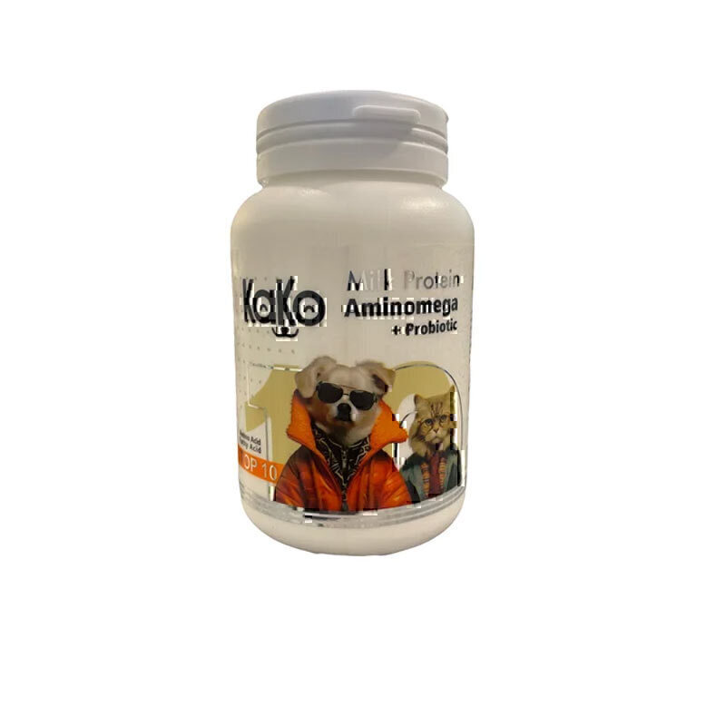 پودر اسید آمینه و امگا سگ و گربه کاکو مدل تاپ تن Kako Aminomega Powder وزن 200 گرم